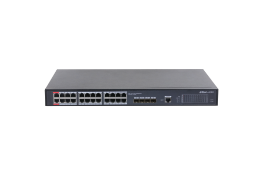 qy·球友会科技L2+管理型28口PoE交换机360W-DH-S3900C-24GT4XF-360-24个10/100/1000Mbps Base-T以太网PoE端口，4个1/10Gbps Base-X SF